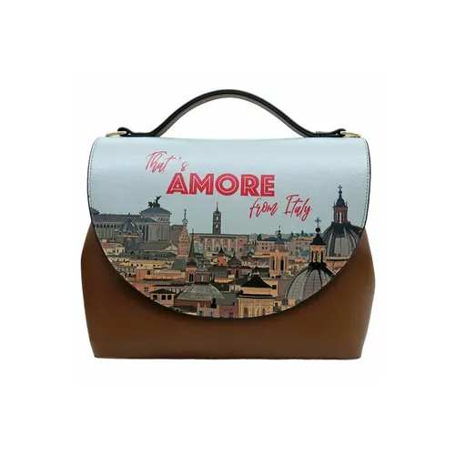 Henkeltasche DOGO "That's Amore from Italy" Gr. H/T: 24 cm x 12 cm OneSize, braun Damen Taschen Handtaschen
