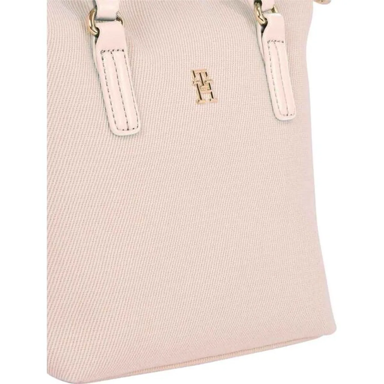Henkeltasche TOMMY HILFIGER "POPPY CANVAS SMALL TOTE" Gr. B/H/T: 22 cm x 24 cm x 14 cm, pink (whimsy pink) Damen Taschen Handtaschen