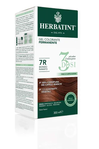 Herbatint Dauerhaftes Farbgel 3 Dosen - 7R Blond Ramid 300ml