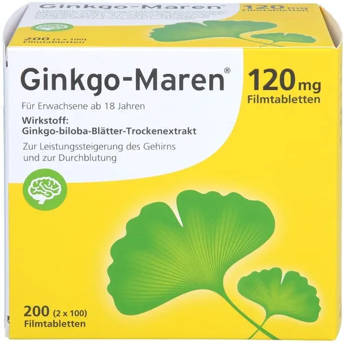HERMES Arzneimittel - GINKGO-MAREN 120 mg Filmtabletten Gedächtnis & Konzentration