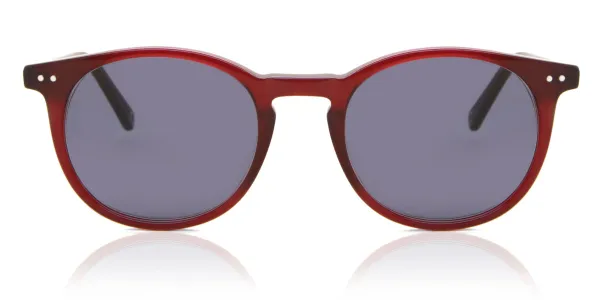 Herren Oval Vollrand Plastik Rote Sonnenbrillen - SmartBuy Collection