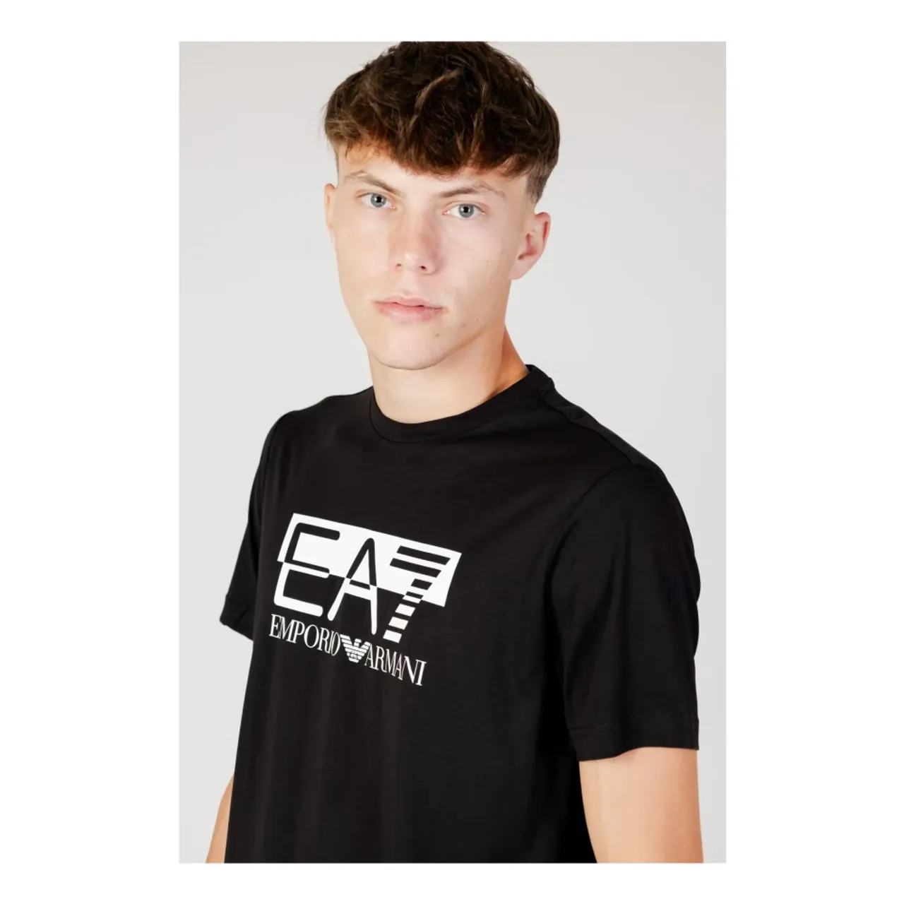 Herren Schwarzes Print T-Shirt Emporio Armani EA7