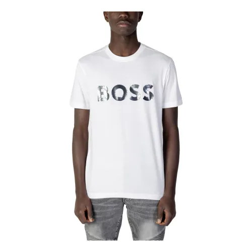 Herren Weißes Print T-Shirt Hugo Boss