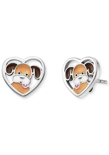 Herzengel Paar Ohrstecker Herz mit Hund, HEE-DOG-HEART, mit Emaille