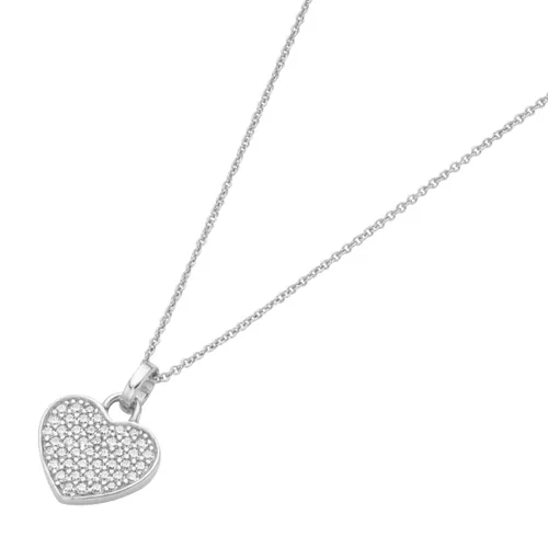 Herzkette SMART JEWEL "Herz mit Zirkonia, Silber 925" Halsketten Gr. 45 cm, Silber 925 (Sterlingsilber), weiß Damen Herzketten