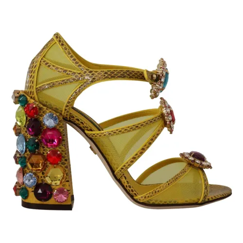 High Heel Sandalen mit mehrfarbigen Kristallen Dolce & Gabbana