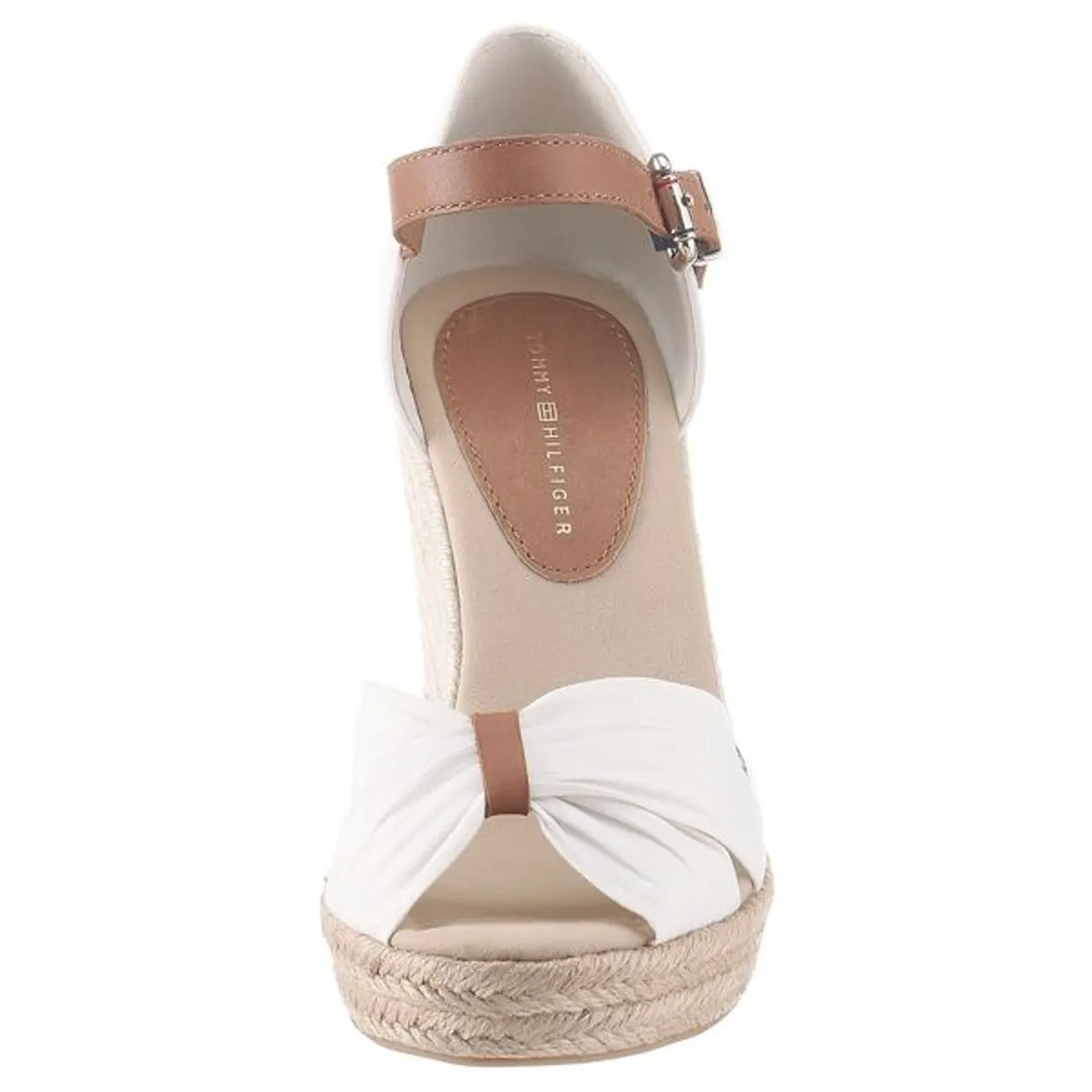 High-Heel-Sandalette TOMMY HILFIGER "BASIC OPENED TOE HIGH WEDGE" Gr. 42, beige (creme) Damen Schuhe Sandaletten