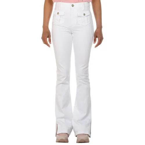 High Rise Flare Jeans - Weiß Guess