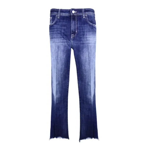 High-Waist Frayed Crop Jeans Jacob Cohën