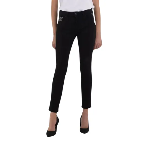 Hoch taillierte Stretch-Slim-Fit-Jeans Replay