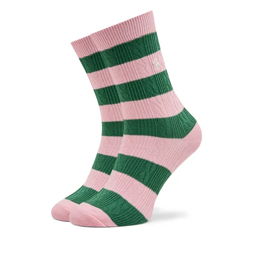 Hohe Damensocken Polo Ralph Lauren Rugby Cable 455942322004 Pink