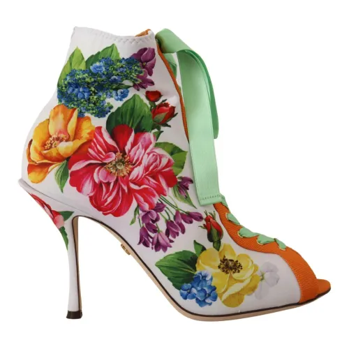 Hohe Stiefel mit Multicolor Blumenmuster Dolce & Gabbana