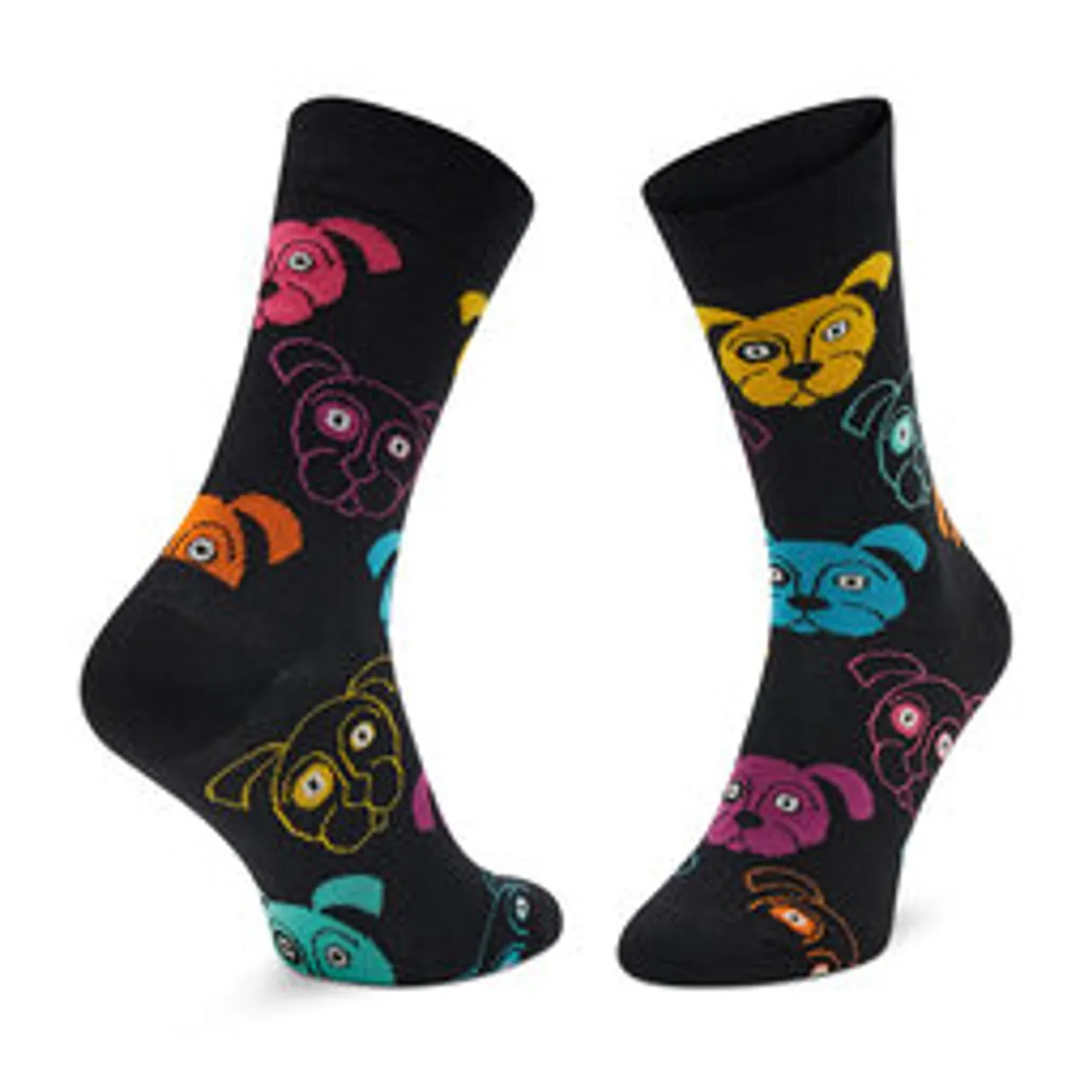 Hohe Unisex-Socken Happy Socks DOG01-9050 Schwarz