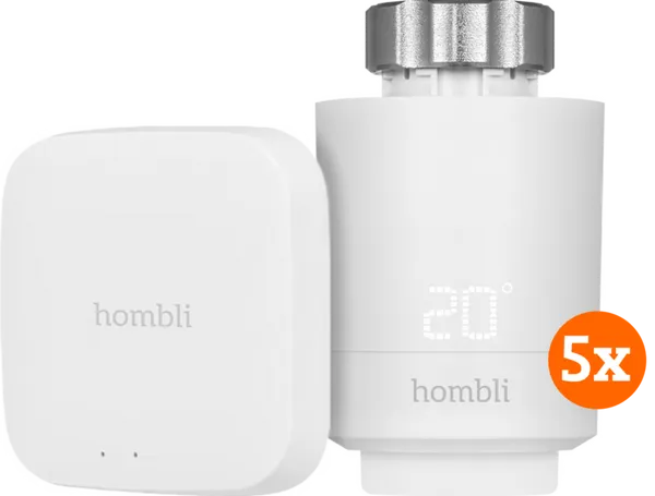 Hombli Smart-Thermostatkopf Starterpaket 5er-Pack