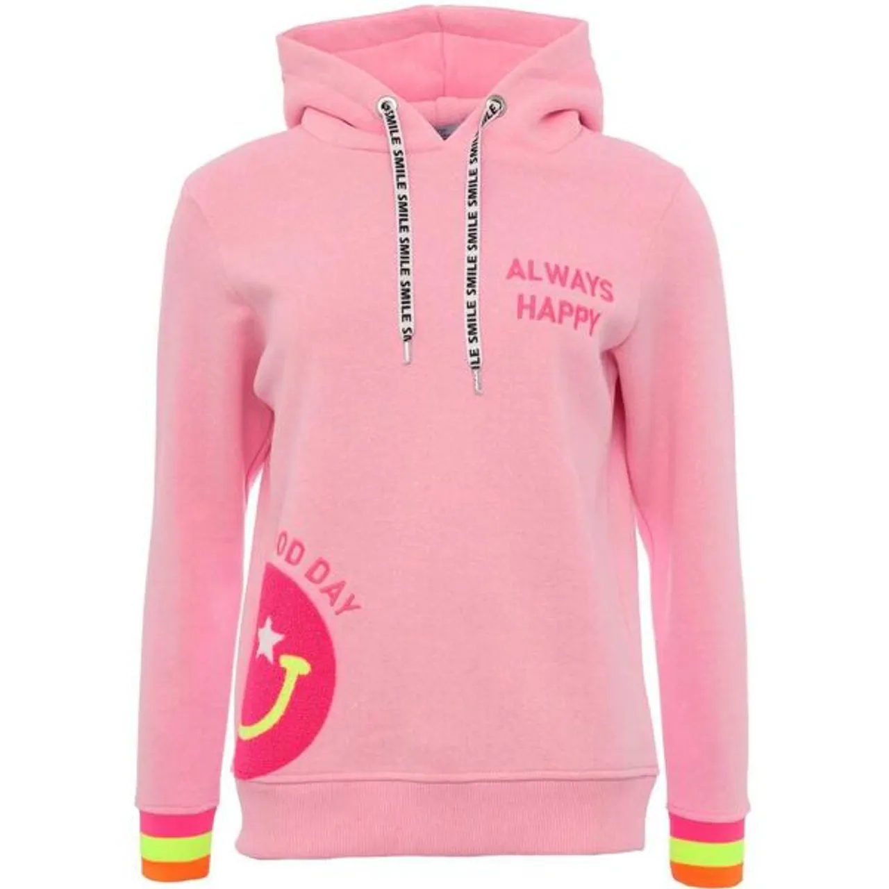 Hoodie ZWILLINGSHERZ "Always Happy" Gr. L/XL, rosa Damen Sweatshirts -jacken