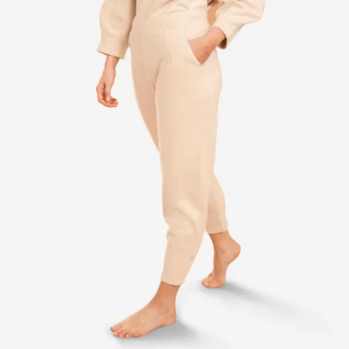 Hose für sanftes Yoga warm Karottenform - beige