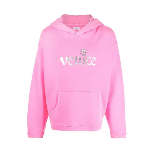 Hot Pink Logo Print Sweatshirt ERL