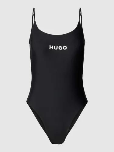 HUGO Badeanzug mit Label-Print in Black