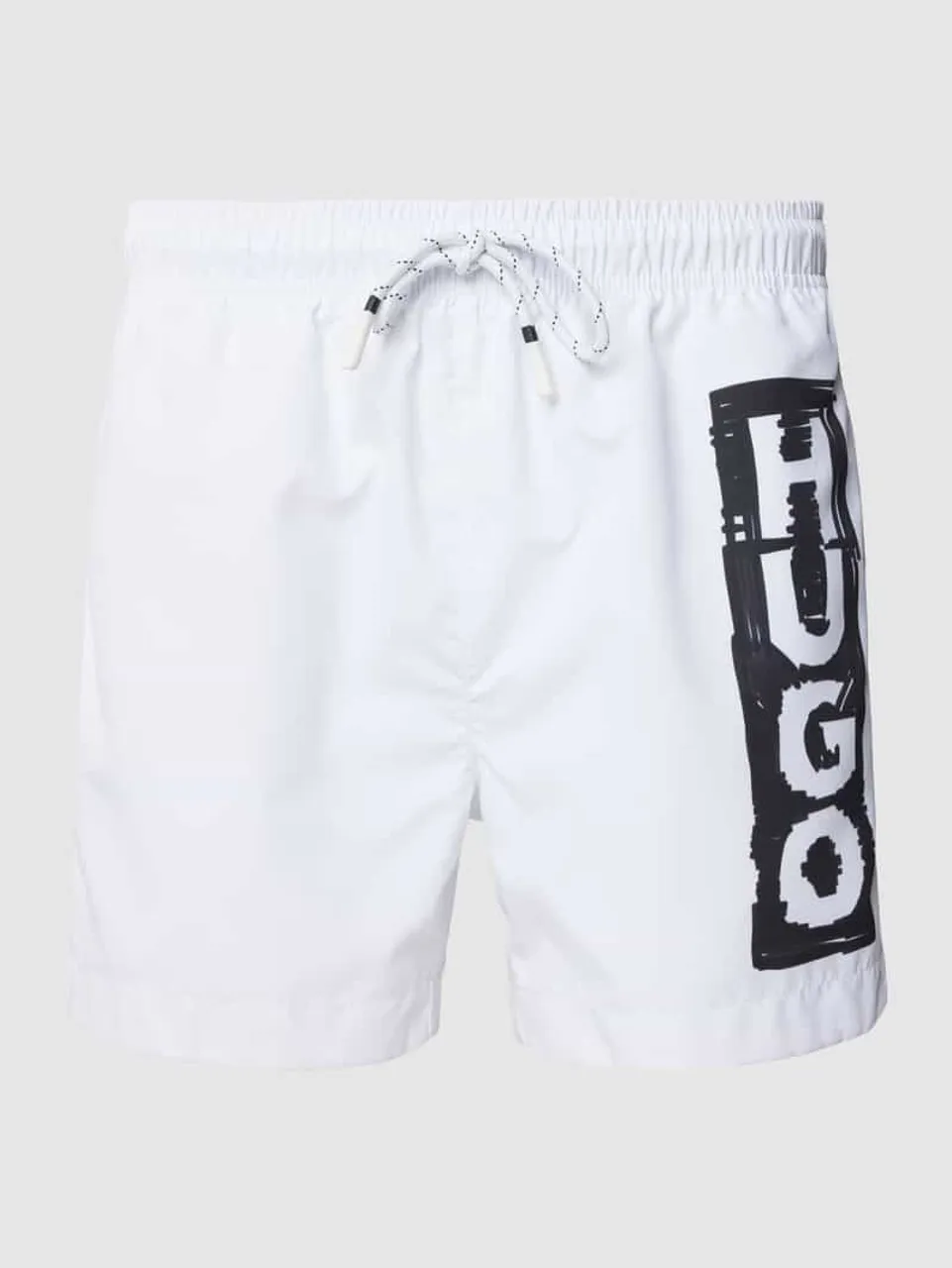HUGO Badehose mit Label-Print Modell 'TAG' in Weiss