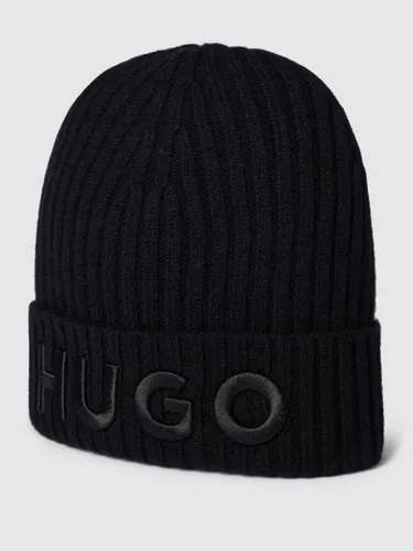 HUGO Beanie mit Label-Stitching in Black