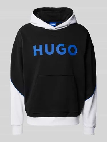 Hugo Blue Hoodie in Two-Tone-Machart Modell 'Nalker' in Black