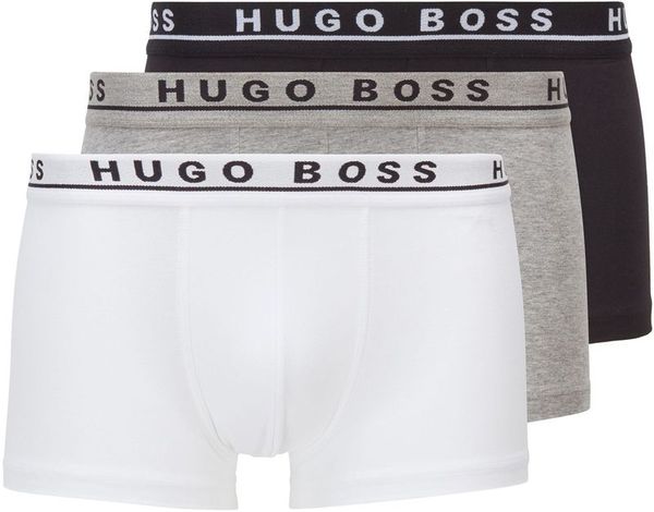 Hugo Boss Boxershorts Trunk 3-Pack Schwarz Grau Weiß - Größe S