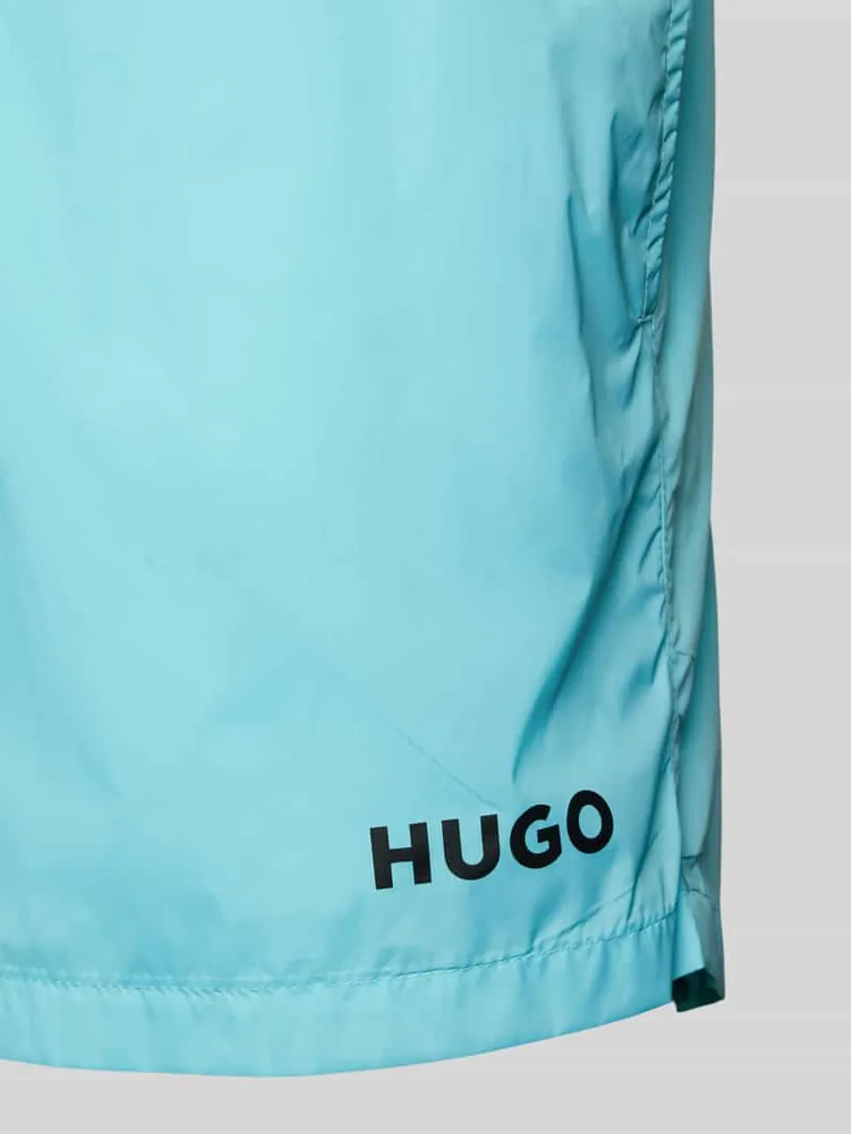 HUGO CLASSIFICATION Badehose mit Label-Print Modell 'HAITI' in Aqua