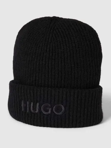 HUGO CLASSIFICATION Beanie mit Label-Stitching Modell 'Social' in Black
