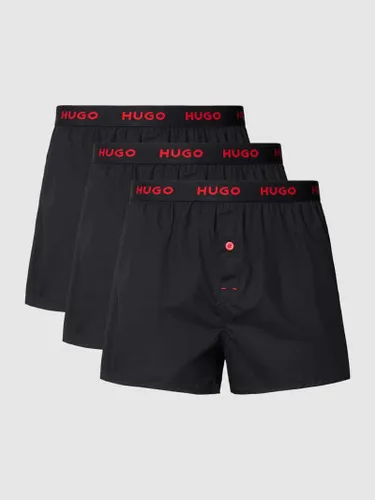 HUGO CLASSIFICATION Boxershorts mit Label-Bund im 3er-Pack in Black