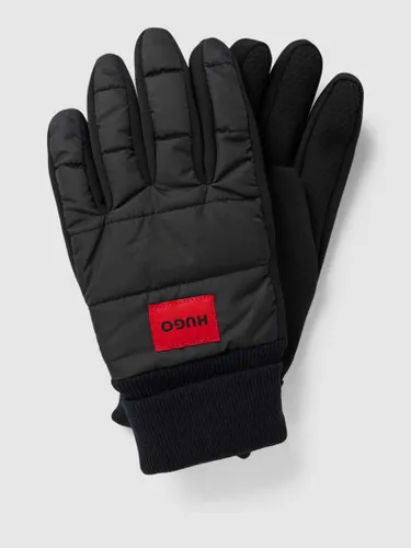 HUGO CLASSIFICATION Handschuhe mit Label-Patch Modell 'Jakota' in Black