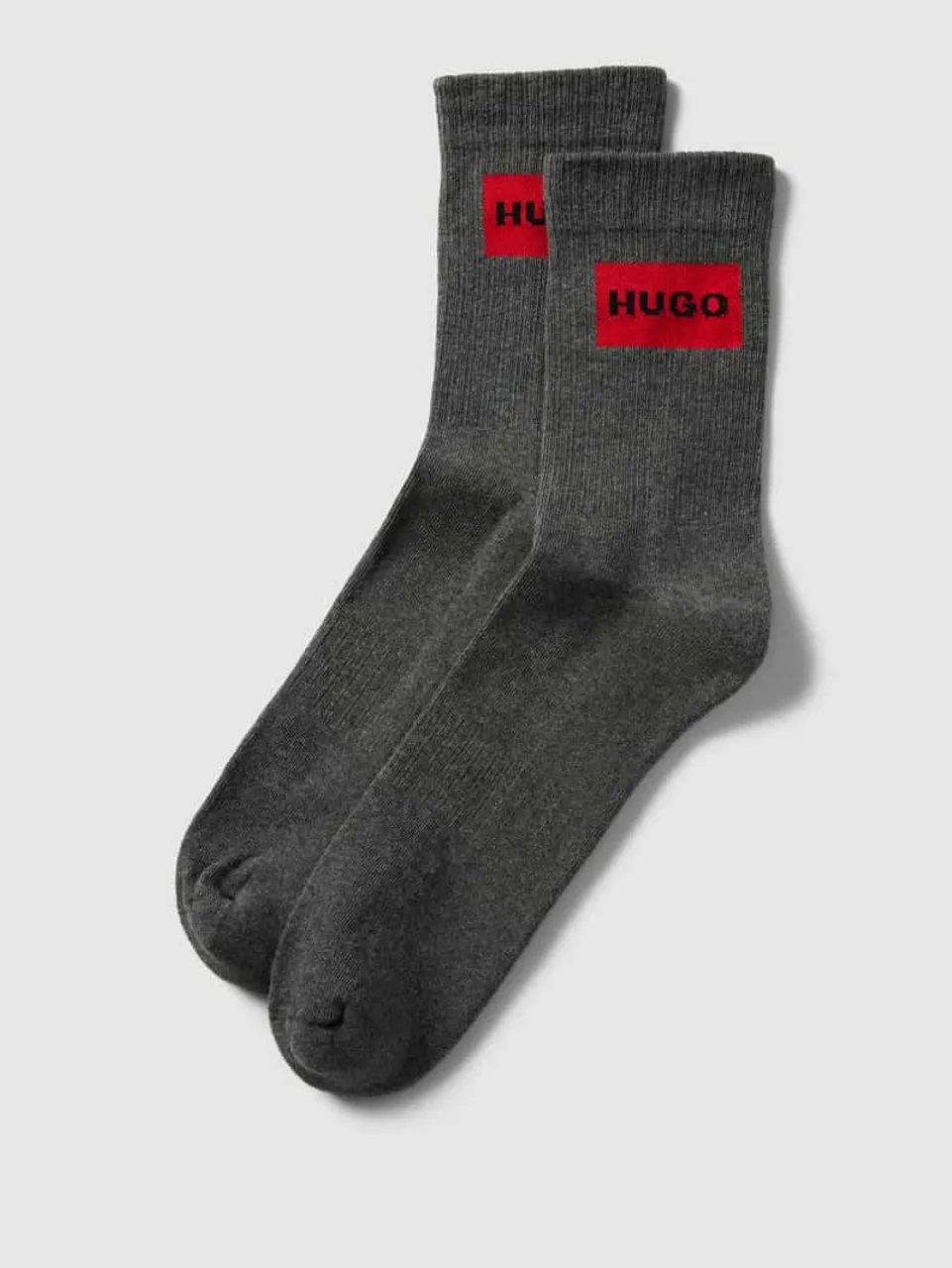 HUGO CLASSIFICATION Socken aus Baumwoll-Mix in melierter Optik im 2er-Pack in Mittelgrau