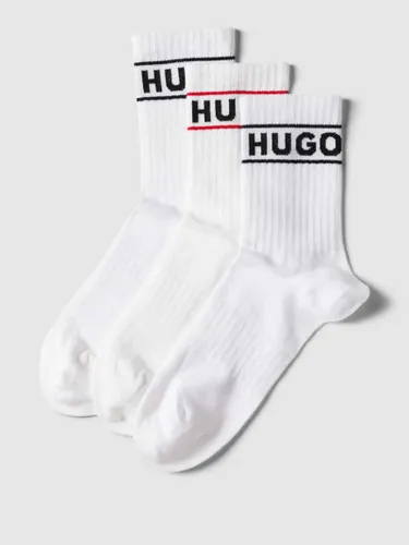 HUGO CLASSIFICATION Socken im 3er-Pack mit Label-Detail Modell 'SPORTY' in Weiss