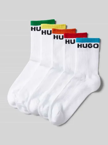HUGO CLASSIFICATION Socken in Ripp-Optik Modell 'RAINBOW' im 5er-Pack in Offwhite