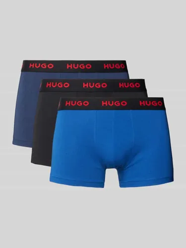 HUGO CLASSIFICATION Trunks mit elastischem Logo-Bund im 3er-Pack in Dunkelblau