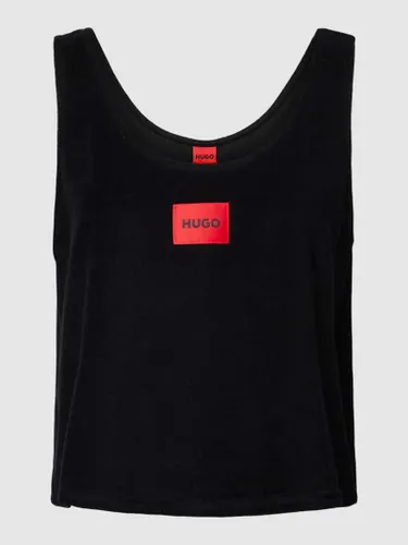 HUGO Crop Top mit Label-Patch Modell 'RED' in Black