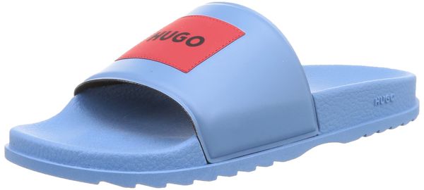 HUGO Herren Match it In Italien gefertigte Slides mit rotem Logo-Patch Blau 42