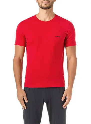 HUGO Herren T-Shirts rot Baumwolle unifarben