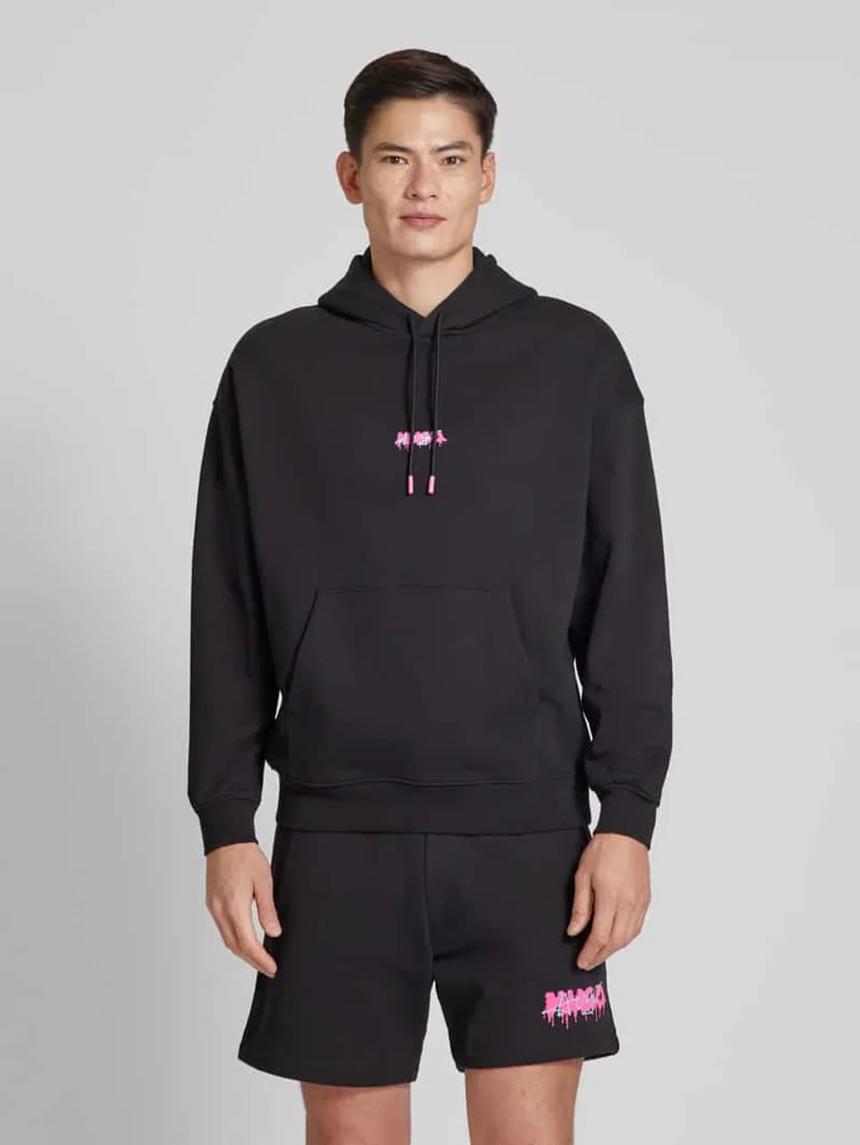 HUGO Hoodie mit Rückenprint Modell 'Dreezes' in Black