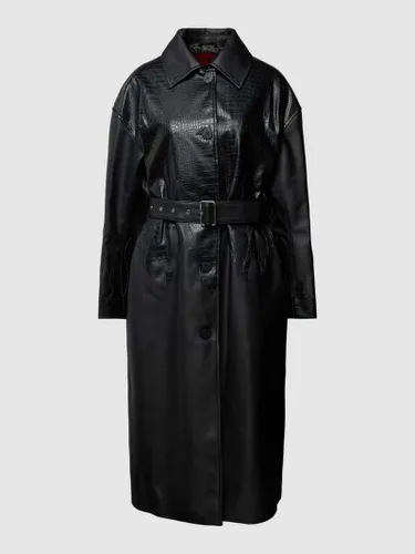 HUGO Mantel in Leder-Optik Modell 'Maflame' in Black