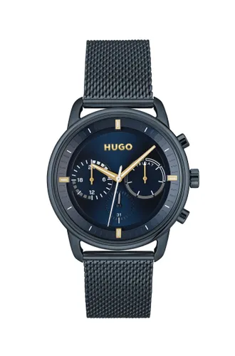 HUGO Multi Zifferblatt Quarz Uhr für Herren mit Blaues