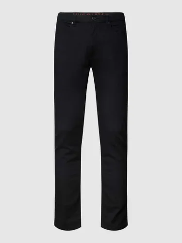 HUGO Regular Fit Jeans mit Logo-Details  Modell '734' in Black