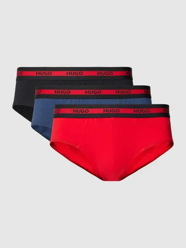 HUGO Slip mit elastischem Label-Bund im 3er-Pack in Rot