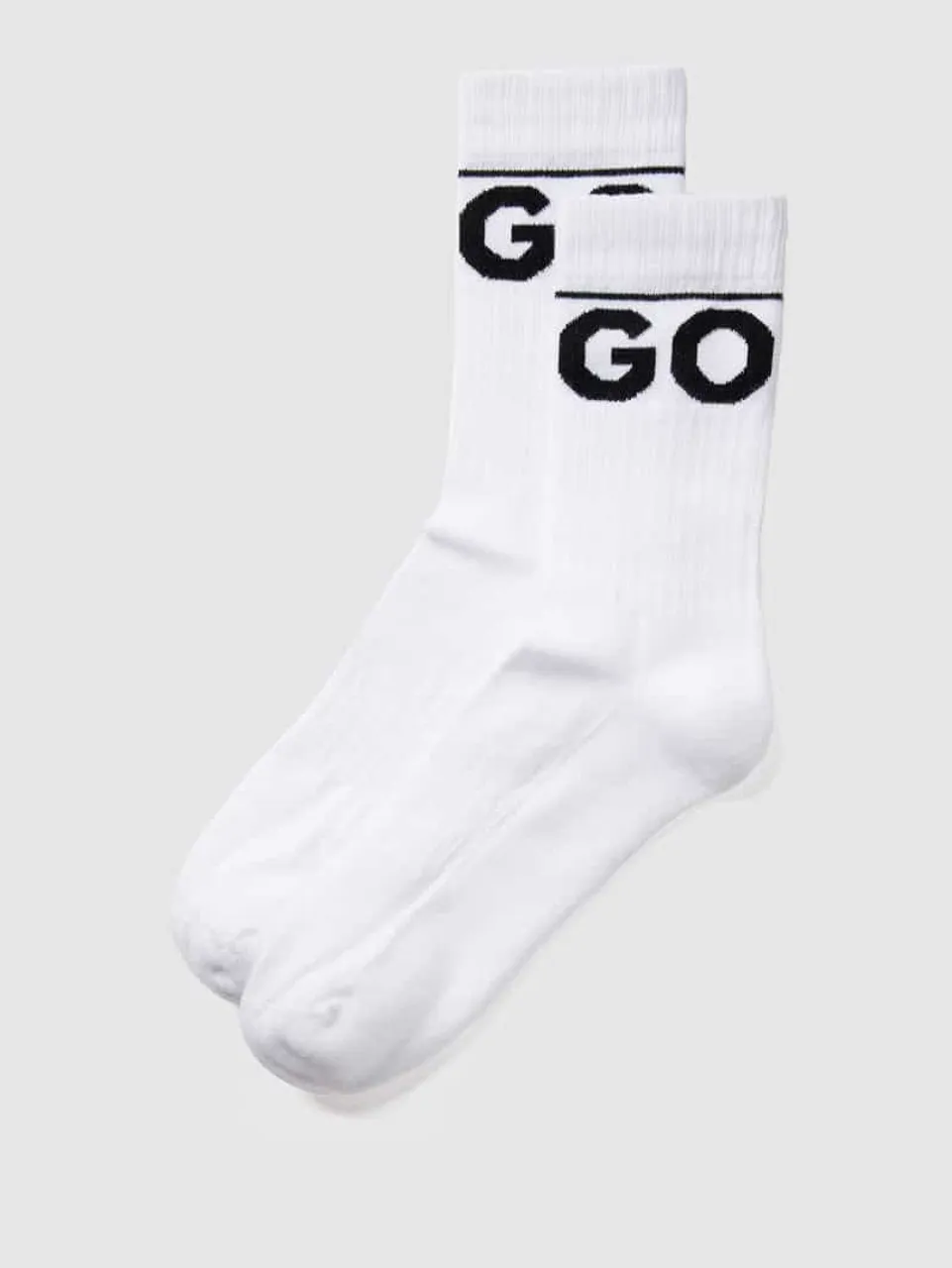 HUGO Socken mit Label-Stitching im 2er-Pack in Weiss