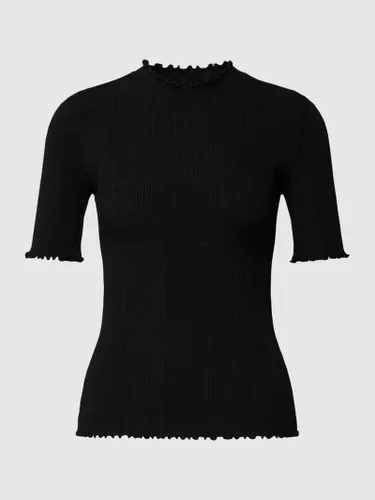 HUGO Strickshirt mit Muschelsaum Modell 'SWITTLONA' in Black
