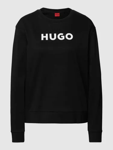 HUGO Sweatshirt mit Label-Schriftzug in Black