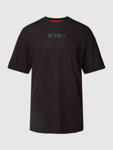 HUGO T-Shirt mit Label-Print Modell 'Daktai' in Black
