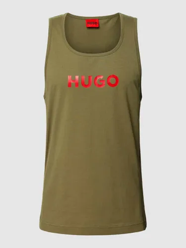 HUGO Tanktop mit Label-Print Modell 'BAY' in Oliv