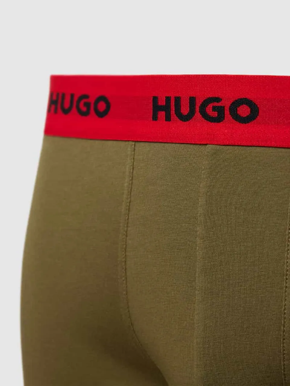 HUGO Trunks mit elastischem Logo-Bund im 3er-Pack in Oliv