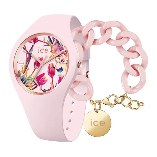 Ice Flower - Lady pink - Small - 3H + Jewellery - Chain