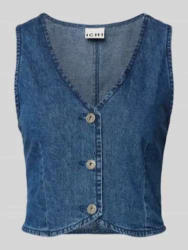 ICHI Jeansweste mit durchgehender Knopfleiste Modell 'DALLAS' in Blau